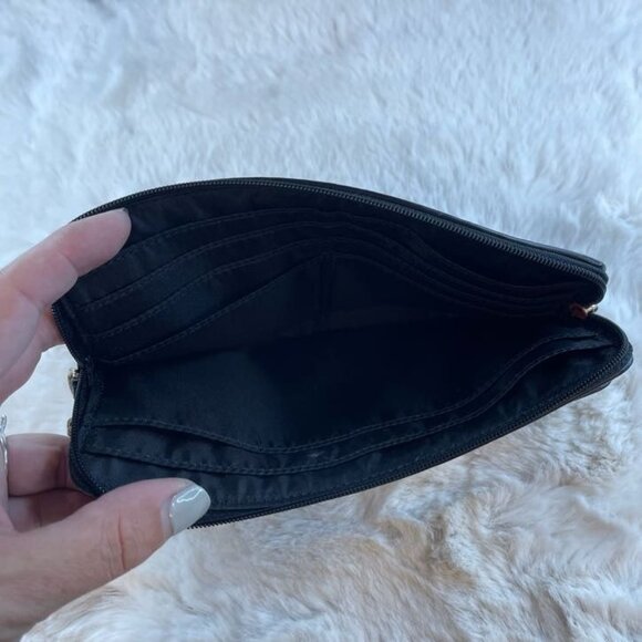 Coach Black Leather Zippered Wallet/Clutch One Size - Picture 5 of 6